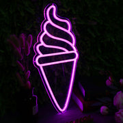 Ice Cream Cone Purple Neon Sign