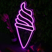 Ice Cream Cone Purple Neon Sign