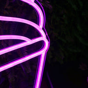 Ice Cream Cone Purple Neon Sign