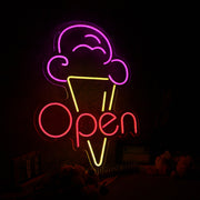 Ice Cream Open Neon Sign