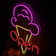 Ice Cream Open Neon Sign