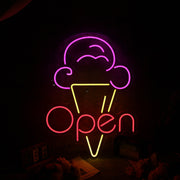 Ice Cream Open Neon Sign