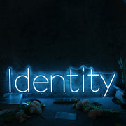 Identity Blue Neon Sign