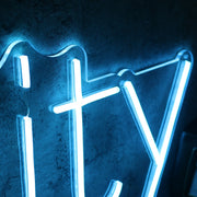 Identity Blue Neon Sign