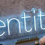 Identity Blue Neon Sign