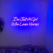 Im Just A Girl Who Love Horses Neon Sign