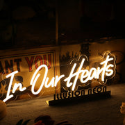 In Our Hearts Yellow Neon Sign