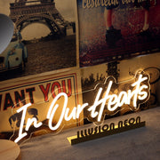 In Our Hearts Yellow Neon Sign