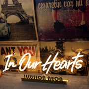 In Our Hearts Yellow Neon Sign