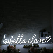 Isabella Claire White Neon Sign