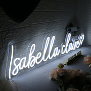 Isabella Claire White Neon Sign