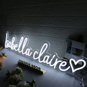 Isabella Claire White Neon Sign