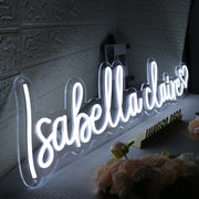 Isabella Claire White Neon Sign