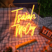 Isaiah Mccoy Orange Neon Sign