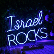 Israel Rocks Blue Neon Sign