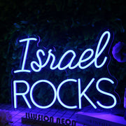 Israel Rocks Blue Neon Sign