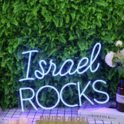 Israel Rocks Blue Neon Sign