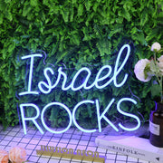 Israel Rocks Blue Neon Sign