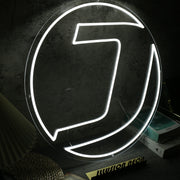 J White Custom Neon Sign