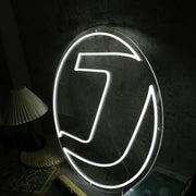 J White Custom Neon Sign