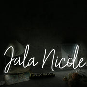 Jala Nicole White Neon Sign