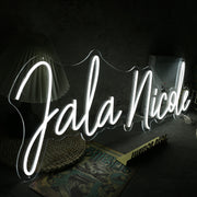 Jala Nicole White Neon Sign