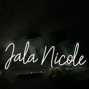 Jala Nicole White Neon Sign