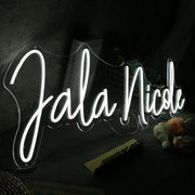 Jala Nicole White Neon Sign