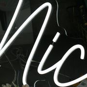 Jala Nicole White Neon Sign