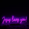 Jesus Loves You Purple Neon Sign