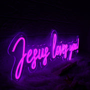 Jesus Loves You Purple Neon Sign