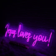 Jesus Loves You Purple Neon Sign