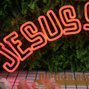 Jesus Saves Orange Neon Sign