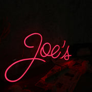 Joe's Red Neon Sign