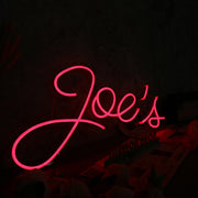 Joe's Red Neon Sign