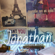 Jonathan Blue Neon Sign