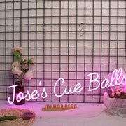 Joses Cue Balls Purple Neon Sign