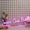 Joses Cue Balls Purple Neon Sign