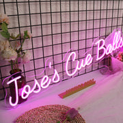 Joses Cue Balls Purple Neon Sign