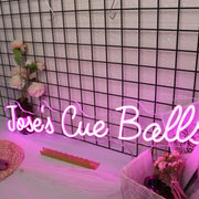 Joses Cue Balls Purple Neon Sign