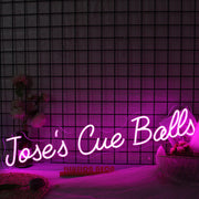 Joses Cue Balls Purple Neon Sign