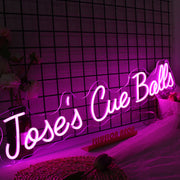 Joses Cue Balls Purple Neon Sign