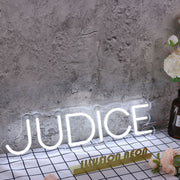 Judice White Neon Sign