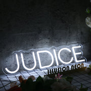 Judice White Neon Sign