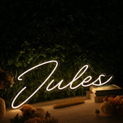 Jules Yellow Neon Sign