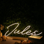 Jules Yellow Neon Sign