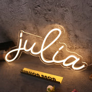 Julia Yellow Neon Sign