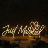 Just Married Yellow Neon Sign