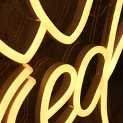 Just Married Yellow Neon Sign