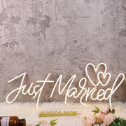 Just Married Yellow Neon Sign